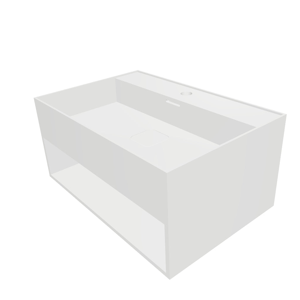 INFINITE | CUBE-X WM 60 with Shelf | Wall Mount Washbasin | INFINITE Solid Surfaces