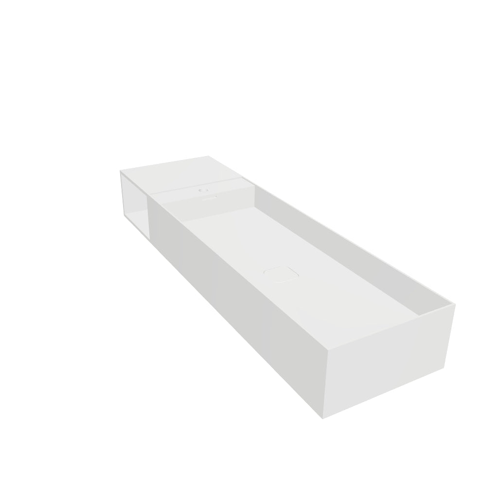 INFINITE | CUBE-X WM 140R with Shelf | Wall Mount Washbasin | INFINITE Solid Surfaces