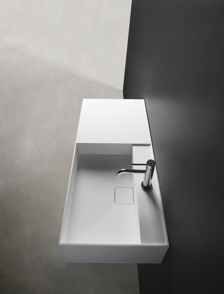 INFINITE | CUBE-X WM 90R with Drawer | Wall Mount Washbasin | INFINITE Solid Surfaces