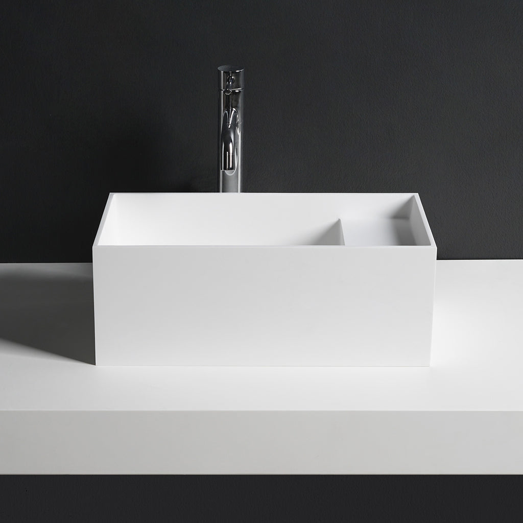 INFINITE | CUBE-X 40 Overcounter Washbasin | INFINITE Solid Surfaces