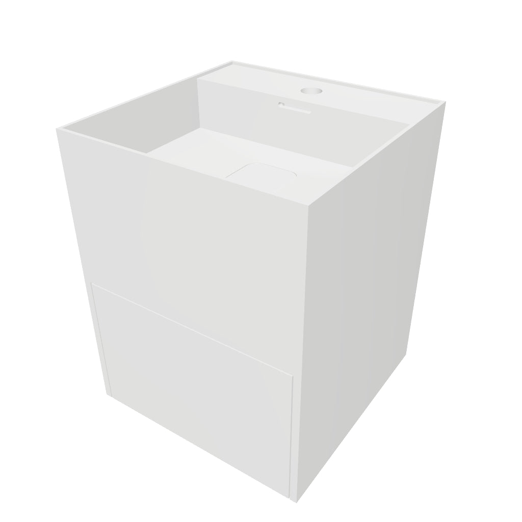 INFINITE | CUBE-X WM 40 with Drawer | Wall Mount Washbasin | INFINITE Solid Surfaces