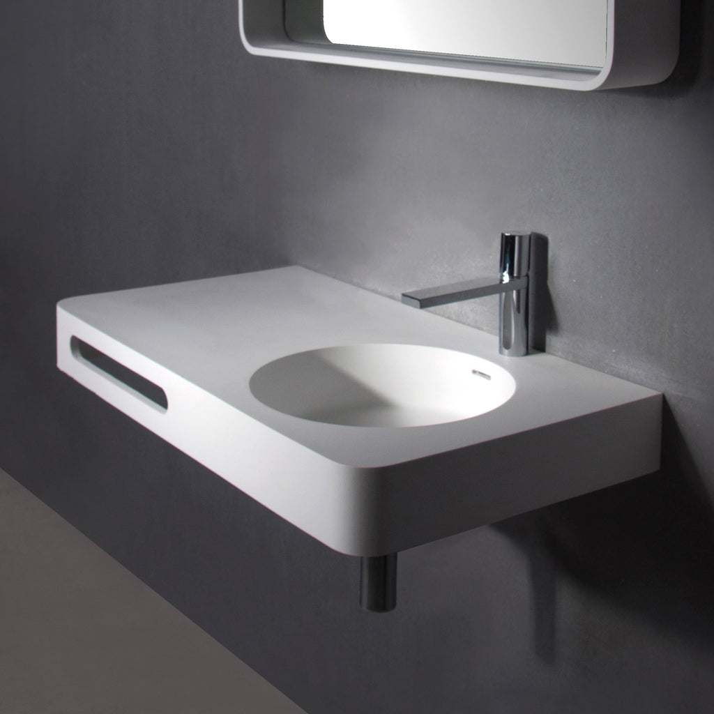 INFINITE | Cirque WM 90R | Wall Mount Washbasin | INFINITE Solid Surfaces