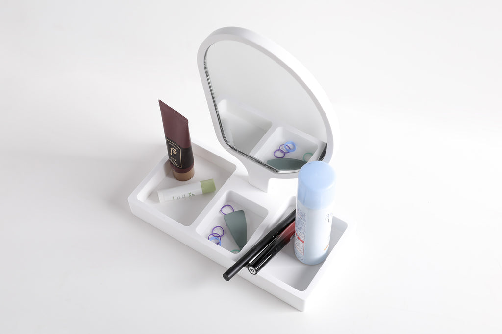 INFINITE | 193 Cosmetics Tray with Mirror | INFINITE Solid Surface