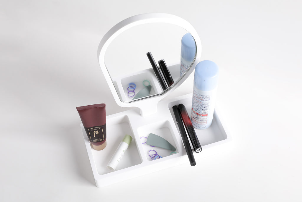 INFINITE | 193 Cosmetics Tray with Mirror | INFINITE Solid Surface