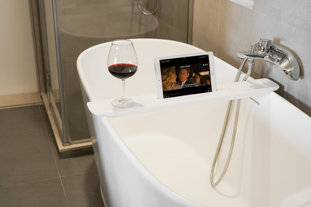 INFINITE | CIRQUE iPad Holder on Bathtub | INFINITE Solid Surfaces