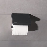 INFINITE | WIEN Toilet Roll Holder with Shelf | Zinc base, Brass pipe