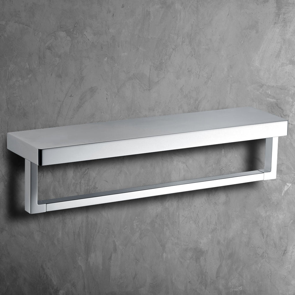 INFINITE | WIEN Towel Rail with Shelf | Zinc base, Brass pipe