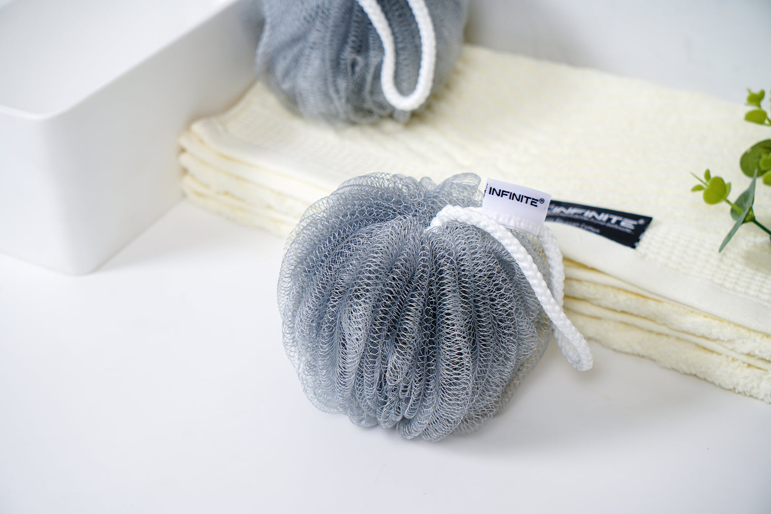 INFINITE | 588 Loofah-Charcoal Bath Sponge | Loofah-Charcoal