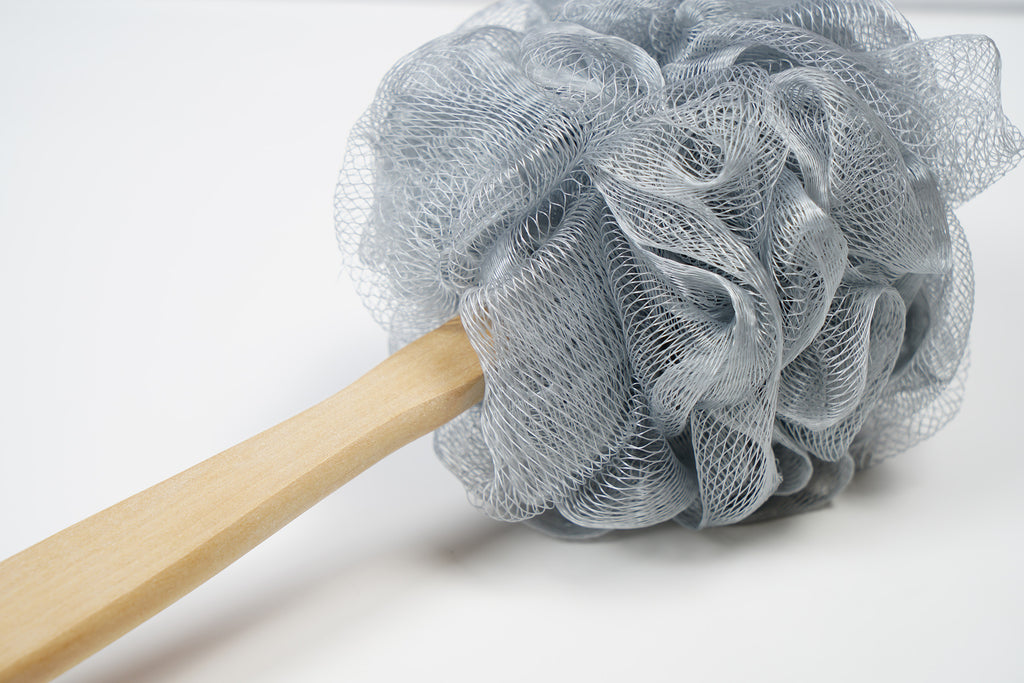 INFINITE | 589 Loofah-Charcoal Back Shower Scrubber | Loofah-Charcoal