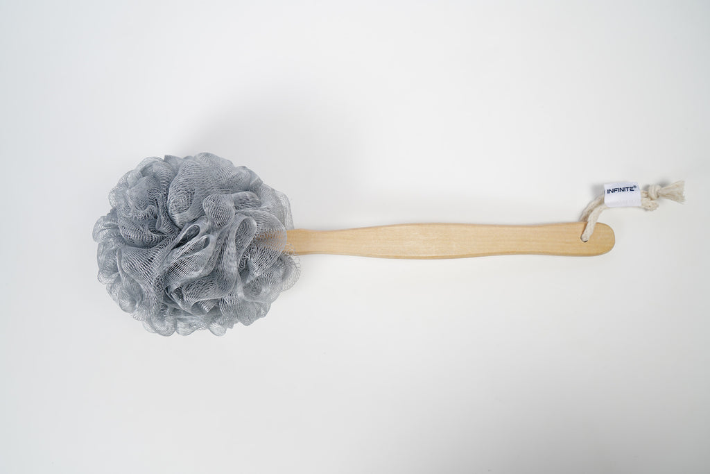 INFINITE | 589 Loofah-Charcoal Back Shower Scrubber | Loofah-Charcoal