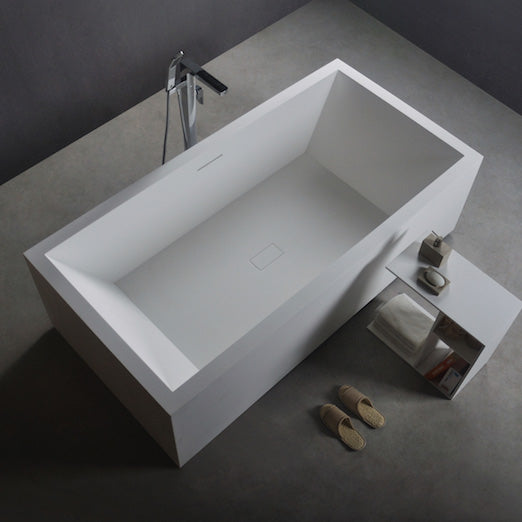 Ancona 200 Freestanding Solid Surfaces Rectangle Bathtub Ancona系列2米長方型人造石獨立式大浴缸採用特別溢水設計