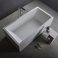 Ancona 200 Freestanding Solid Surfaces Rectangle Bathtub Ancona系列2米長方型人造石獨立式大浴缸採用特別溢水設計