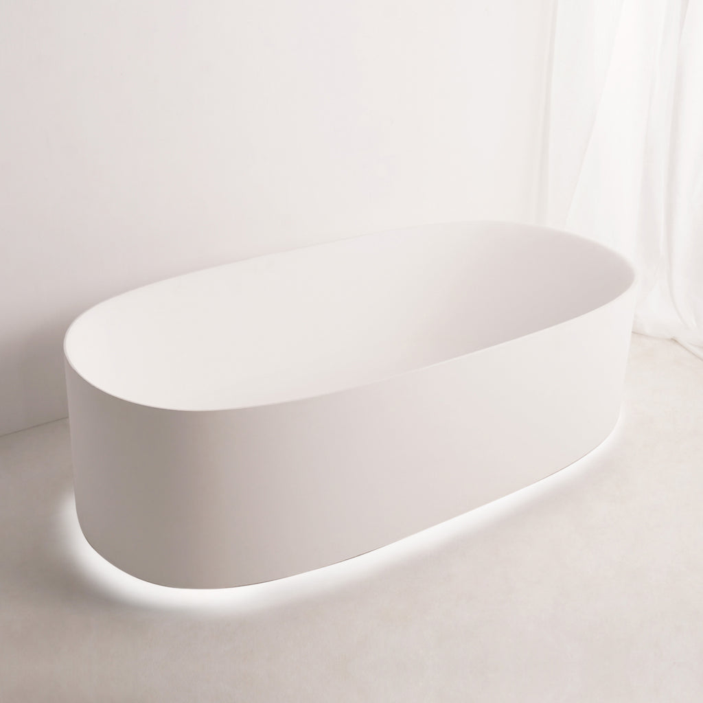Float 170 Freestanding Designer Solid Surfaces Ellipse Bathtub Float系列1米7橢圓型人造石設計師獨立式大浴缸採用特別溢水設計