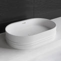 Foggia 55 Designer Solid Surfaces Overcounter Washbasin Foggia系列55CM橢圓型設計師檯上式臉盆採用特別溢水設計