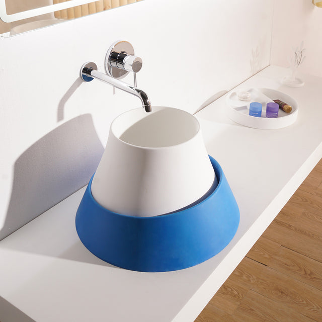 Fujisan D42 Designer Fujisan Solid Surfaces Overcounter Washbasin  Fujisan系列42CM富士山設計師檯上式臉盆採用特別溢水設計