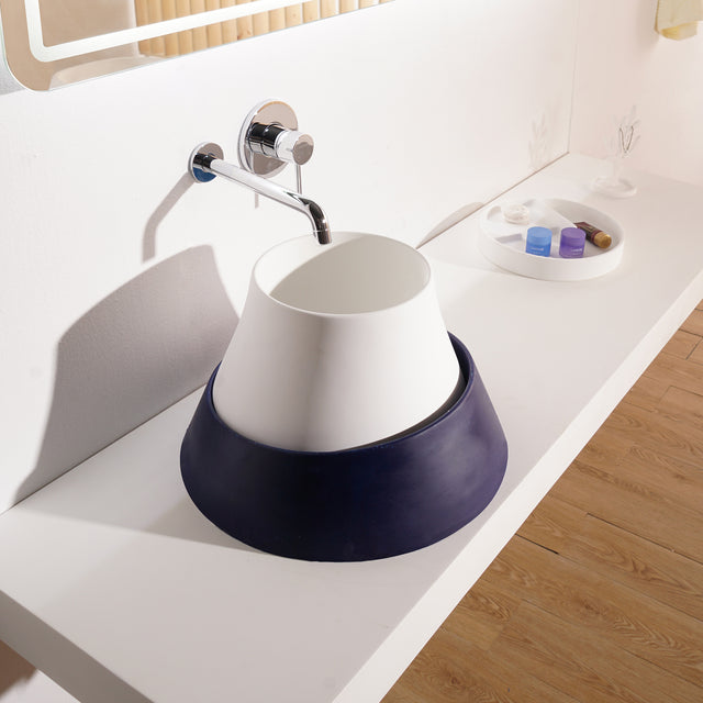 Fujisan D42 Designer Fujisan Solid Surfaces Overcounter Washbasin  Fujisan系列42CM富士山設計師檯上式臉盆採用特別溢水設計