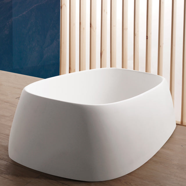 Fujisan Lite 158 Freestanding Designer Solid Surfaces Bathtub Fujisan Lite系列1米5獨特且具時尚色彩設計師獨立式浴缸採用特別溢水設計