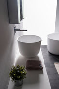 Niagara Laundry 40 Round Solid Surfaces Overcounter Washbasin Niagara系列40厘米圓柱型膚感人造石台上洗手盆