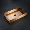 PAVIA R 70  Designer Rectangle Stainless Steel Overcounter Washbasin PAVIA R系列70CM長方型不鏽鋼設計師檯上式臉盆採用特別溢水計