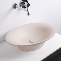 PRATO 60 Designer Round Concrete Overcounter Washbasin PRATO系列60CM圓型水泥設計師檯上式臉盆採用特別溢水設計