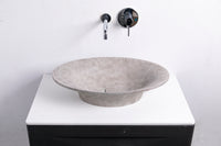 PRATO 60 Designer Round Concrete Overcounter Washbasin PRATO系列60CM圓型水泥設計師檯上式臉盆採用特別溢水設計