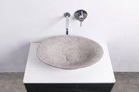 PRATO 60 Designer Round Concrete Overcounter Washbasin PRATO系列60CM圓型水泥設計師檯上式臉盆採用特別溢水設計