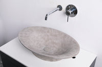 PRATO 60 Designer Round Concrete Overcounter Washbasin PRATO系列60CM圓型水泥設計師檯上式臉盆採用特別溢水設計