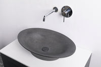 PRATO 60 Designer Round Concrete Overcounter Washbasin PRATO系列60CM圓型水泥設計師檯上式臉盆採用特別溢水設計