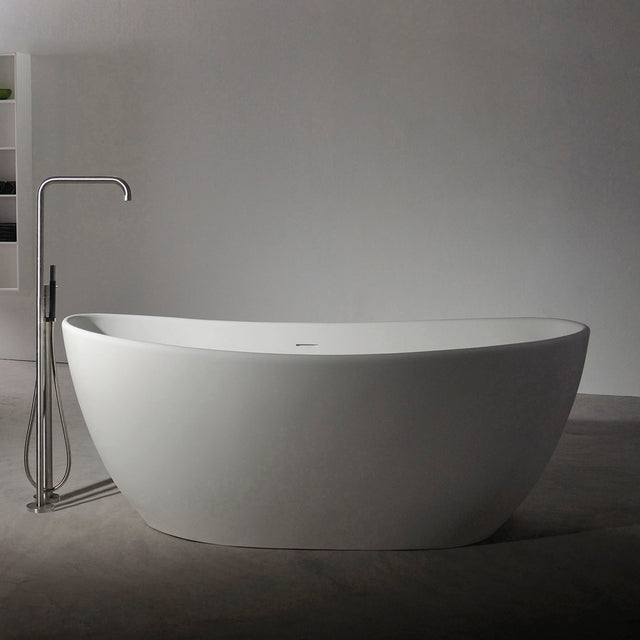 Roma 163 Freestanding Solid Surfaces Oval Bathtub Roma系列1米6鵝蛋型人造石獨立式大浴缸採用特別溢水設計