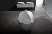 Erba 169 Freestanding Solid Surfaces Egg Bathtub Erba系列1米6蛋型人造石獨立式大浴缸採用特別溢水設計
