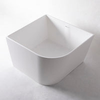 Siena 90R Freestanding Designer Quarter Solid Surfaces Corner Bathtub Siena系列90厘米矩型人造石設計師獨立角落式蝸居浴缸採用特別溢水設計
