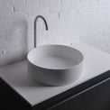 Super Thin Edge 40CL Round Solid Surfaces Overcounter Washbasin Super Thin Edge系列超薄邊40厘米圓型膚感人造石台上洗手盆
